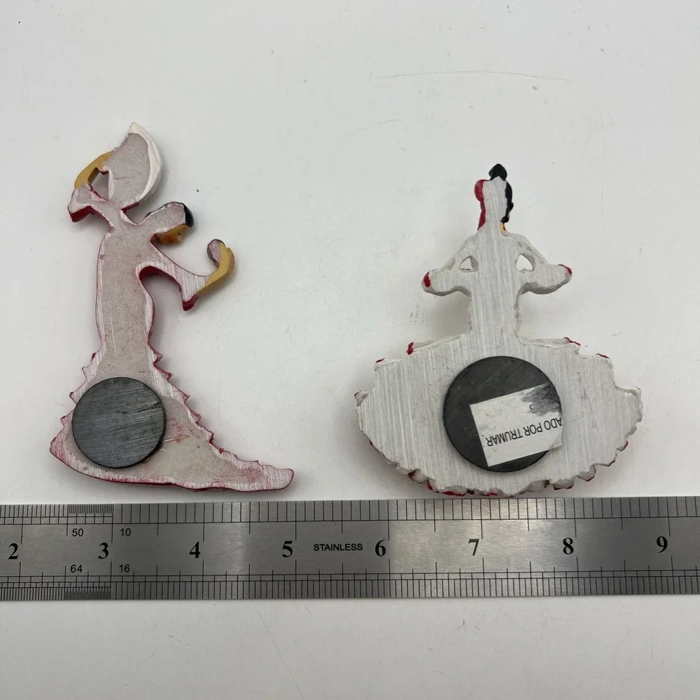 Lot of 2 Spain Flamenco Dancer Fridge Magnets Souvenirs 3D Resin España